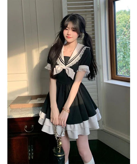 Sailor Sweetheart Ruffle Dress - Dresses