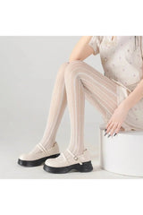 Coquette Scarlet Lace Patterned Tights Shoptery