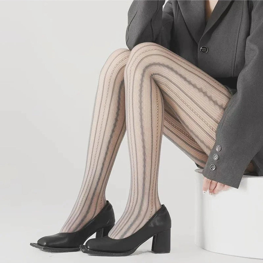 Coquette Scarlet Lace Patterned Tights Shoptery