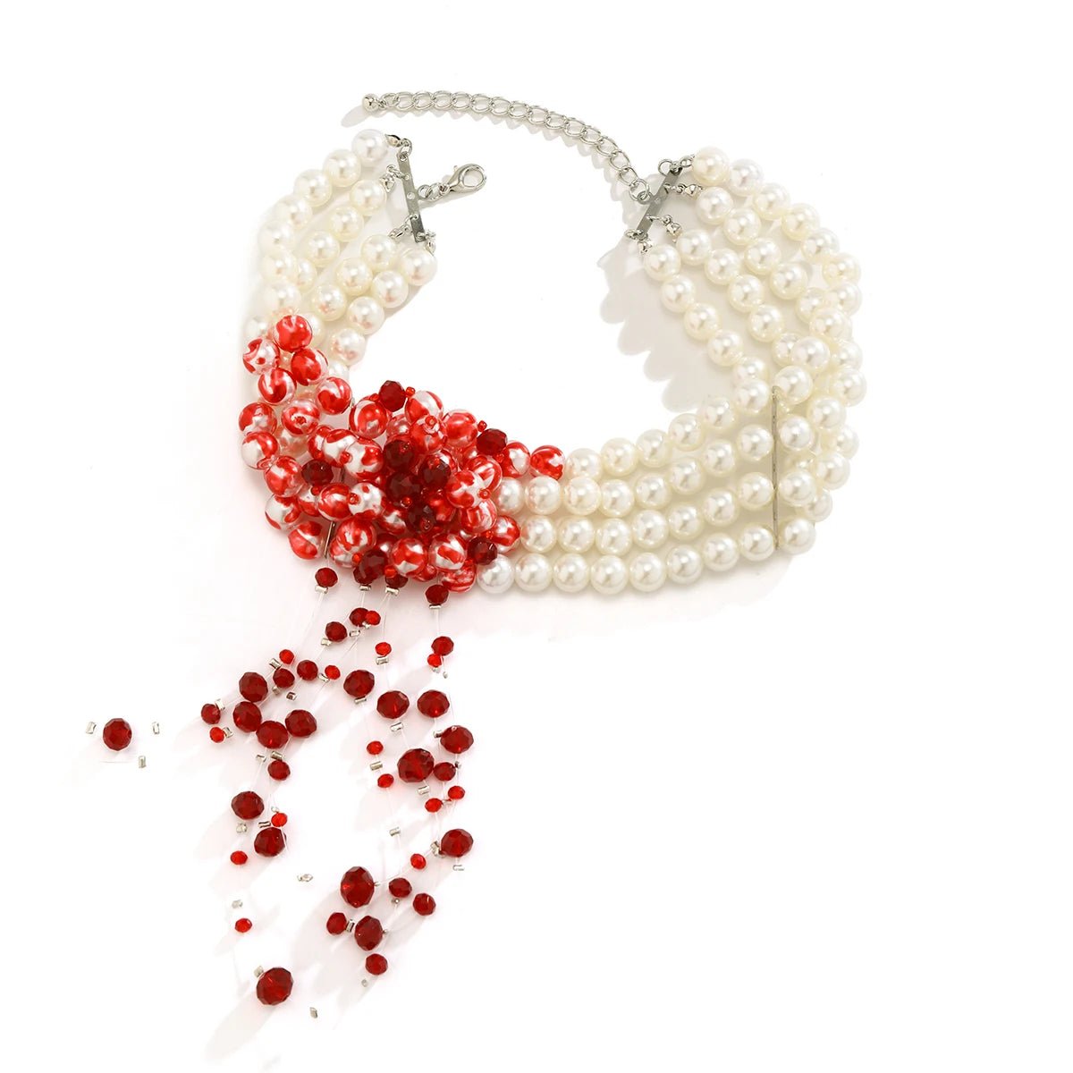 Scarlet Pearl Choker Necklace - Necklaces