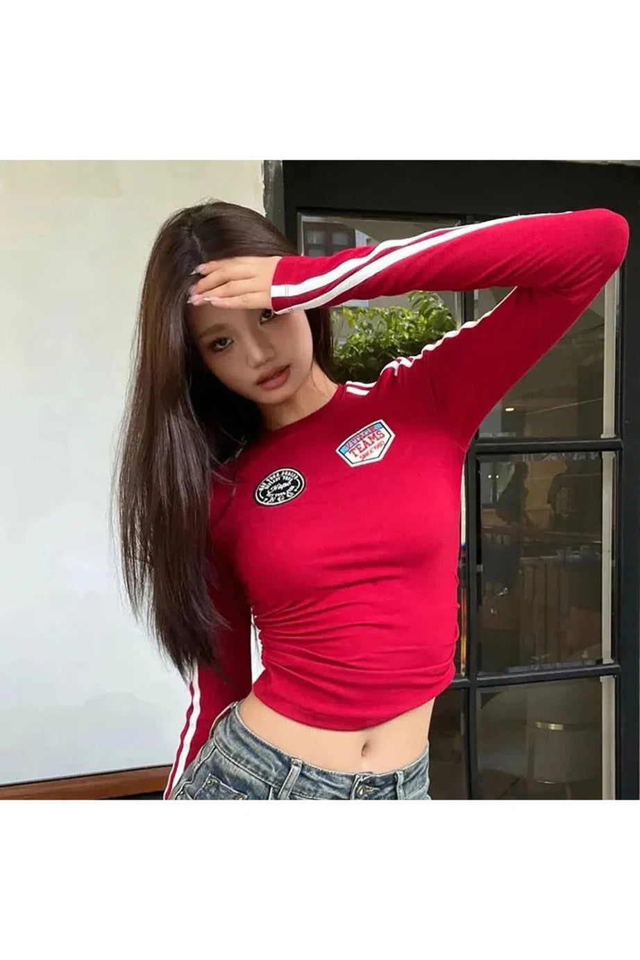 Scarlet Racer Long Sleeve Crop Top - Crop Tops