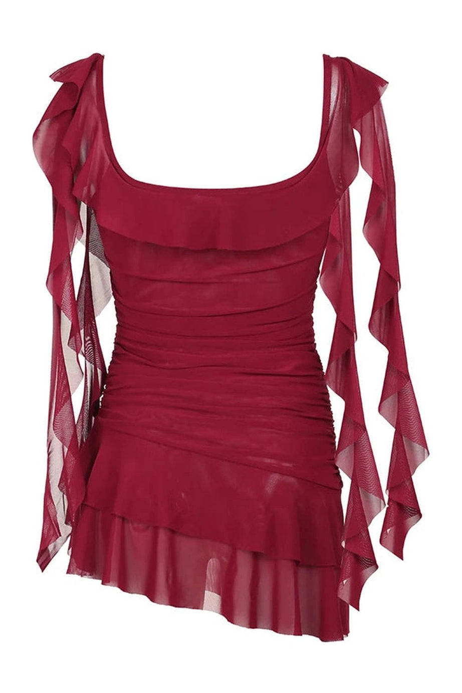 Scarlet Ruffle Gothic Dress - Dresses