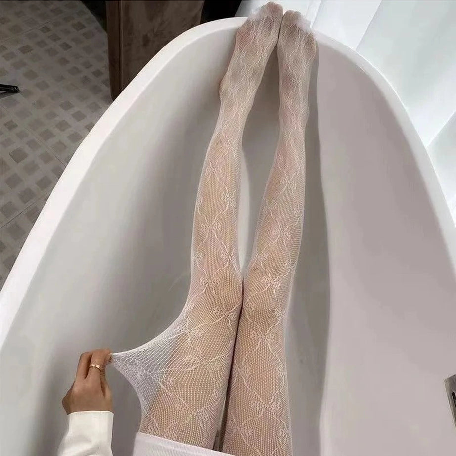 Coquette Bow Fishnet Tights Shoptery