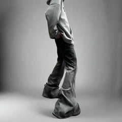 Y2k Shadow Flare Panel Jeans Shoptery