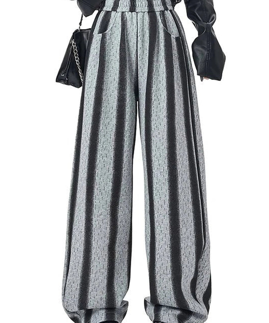 Shadow Stripe Wide - Leg Pants - 