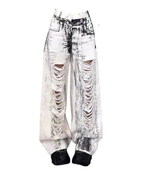 Shattered Chaos Ripped Jeans - Jeans