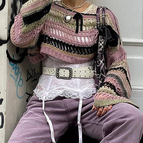 Alt Shattered Lace Knit Sweater Shoptery