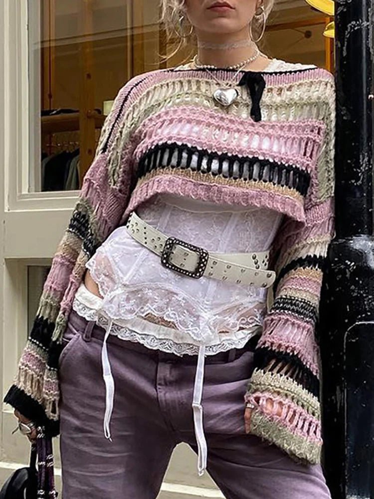 Alt Shattered Lace Knit Sweater Shoptery