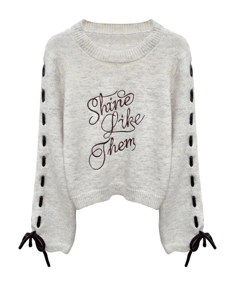 Shine Bright Embroidered Sweater - Sweaters