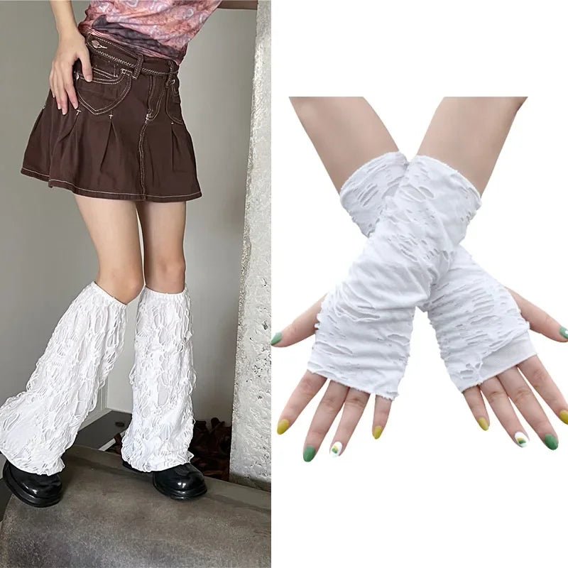 Y2k Shredded Chaos Leg & Arm Warmers Shoptery
