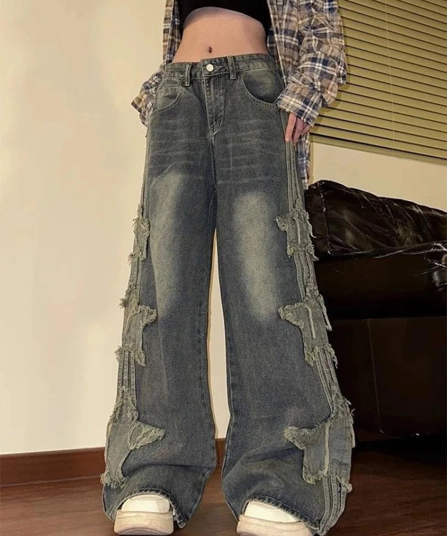 Shredded Grunge Wide - Leg Jeans - Jeans