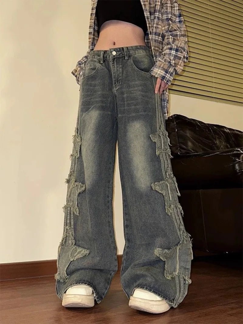 Shredded Grunge Wide - Leg Jeans - Jeans