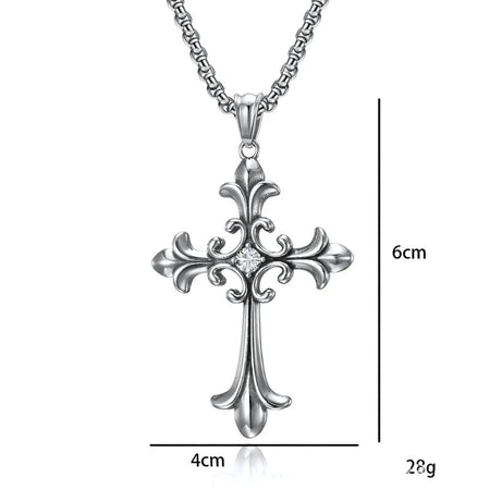 Silver Baroque Alt Goth Cross Necklace Shoptery