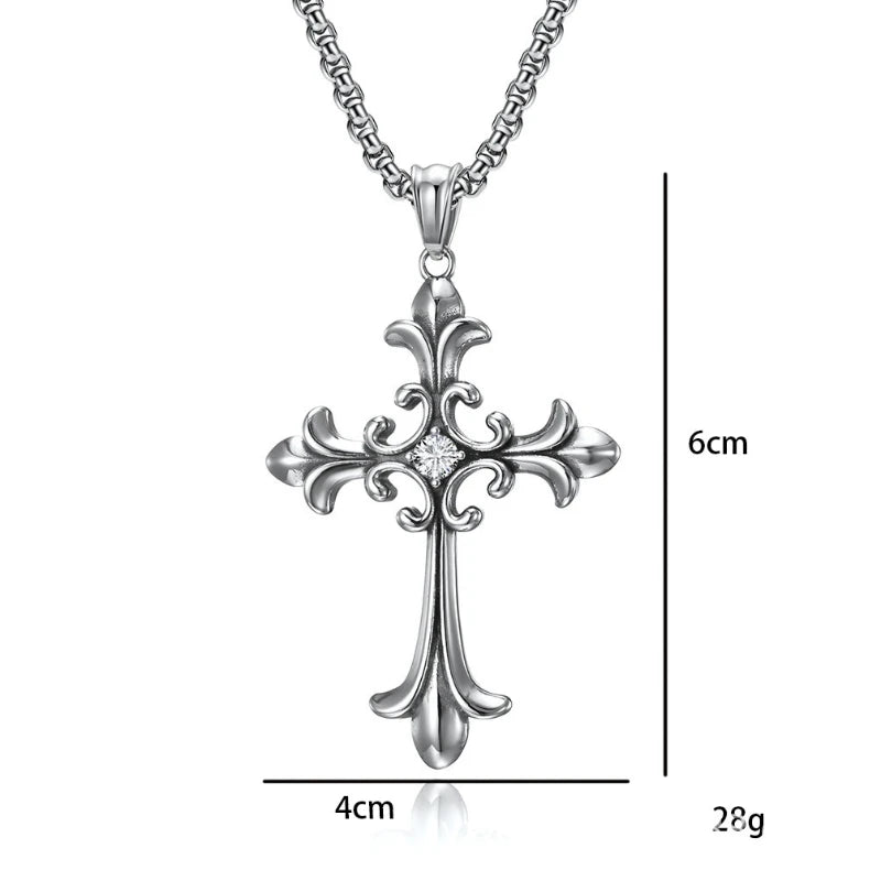 Silver Baroque Alt Goth Cross Necklace Shoptery