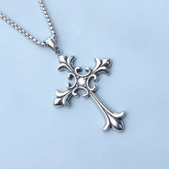 Silver Baroque Alt Goth Cross Necklace Shoptery