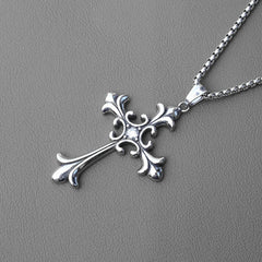 Silver Baroque Alt Goth Cross Necklace Shoptery
