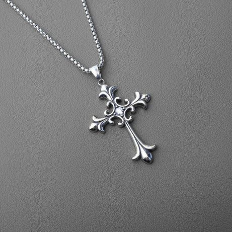 Silver Baroque Alt Goth Cross Necklace Shoptery