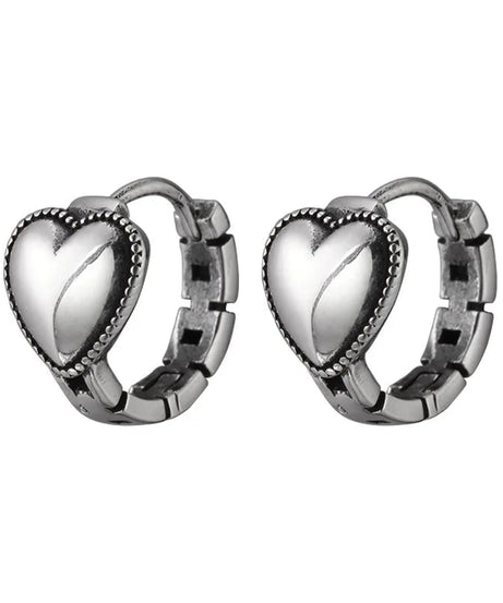 Silver Heart Ring Earrings - Earrings