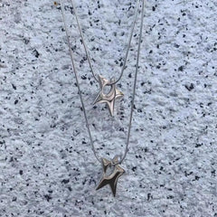 Silver Shuriken Ninja Y2k Necklace Shoptery