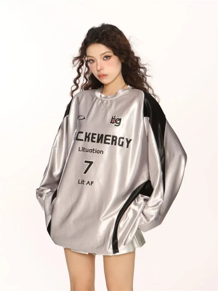 Silver Statement Streetwear Top Shoptery