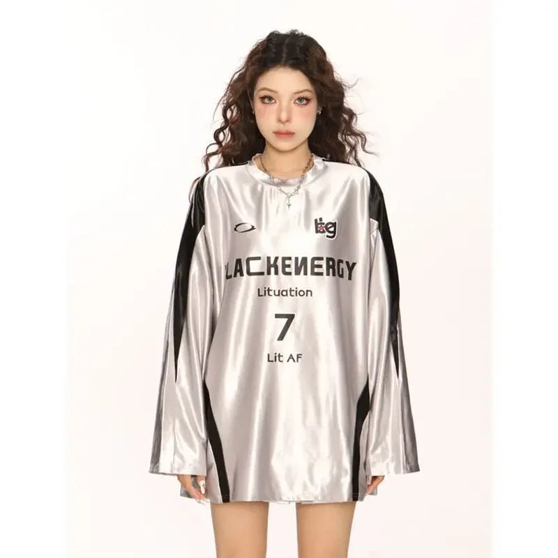 Silver Statement Streetwear Top PIC Shoptery