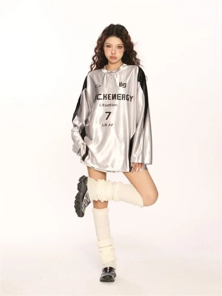 Silver Statement Streetwear Top Shoptery
