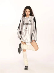 Silver Statement Streetwear Top Shoptery