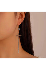 Alt Goth Silver Sword Drop Earring Shoptery