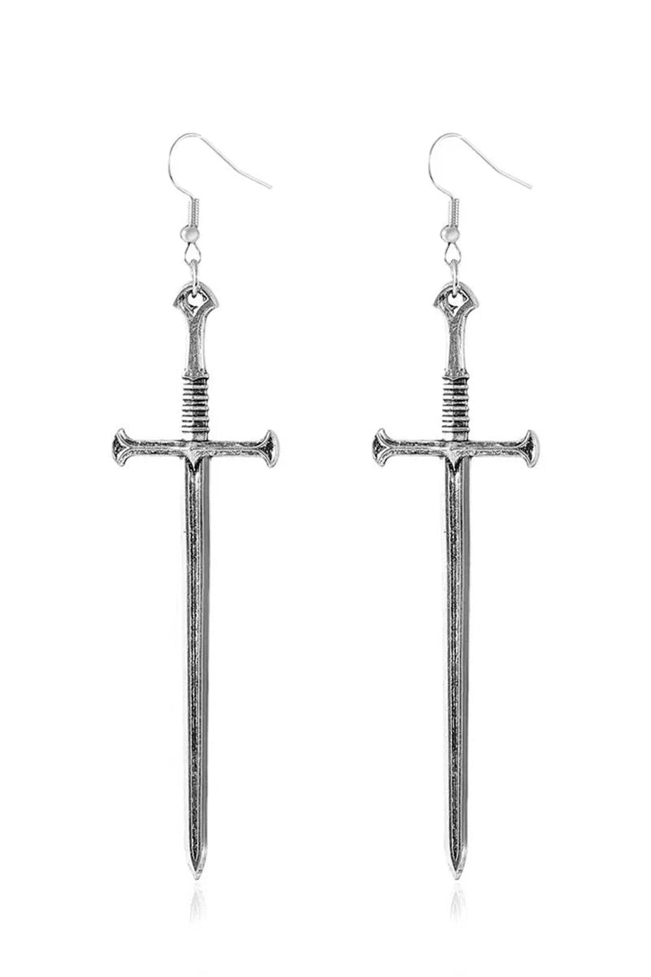 Silver Sword Drop Earring - Earrings