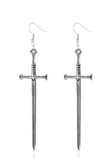 Alt Goth Silver Sword Drop Earring Silvery Shoptery