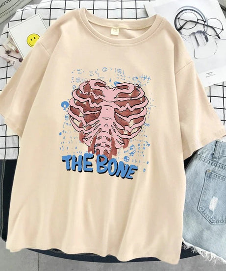 Skeleton Ribcage Graphic T - shirt - T - Shirts