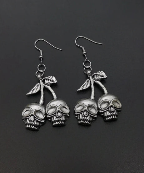 Skull Cherry Drop Earrings - Earrings