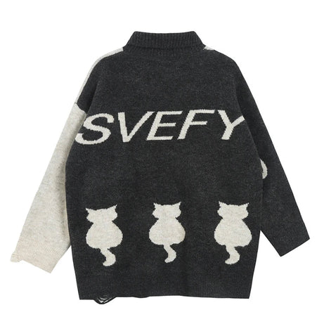 Sleepy Kittens Cute Oversized Sweater Shoptery