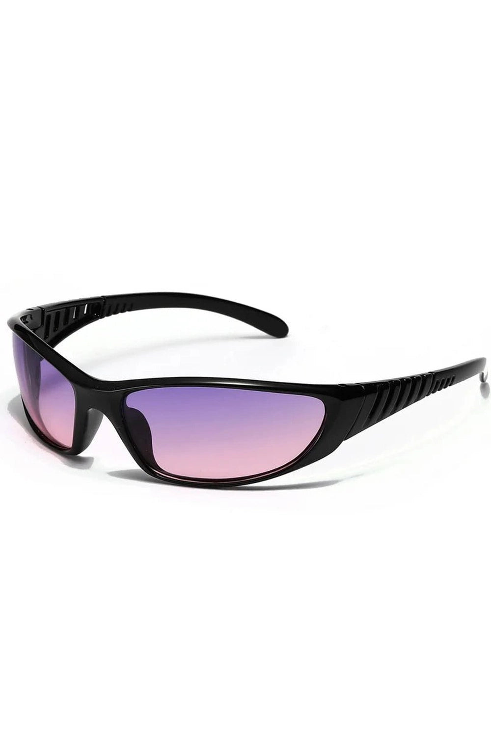 Y2k Small Oval Cat Eye Sunglasses A-Black frame purple Shoptery