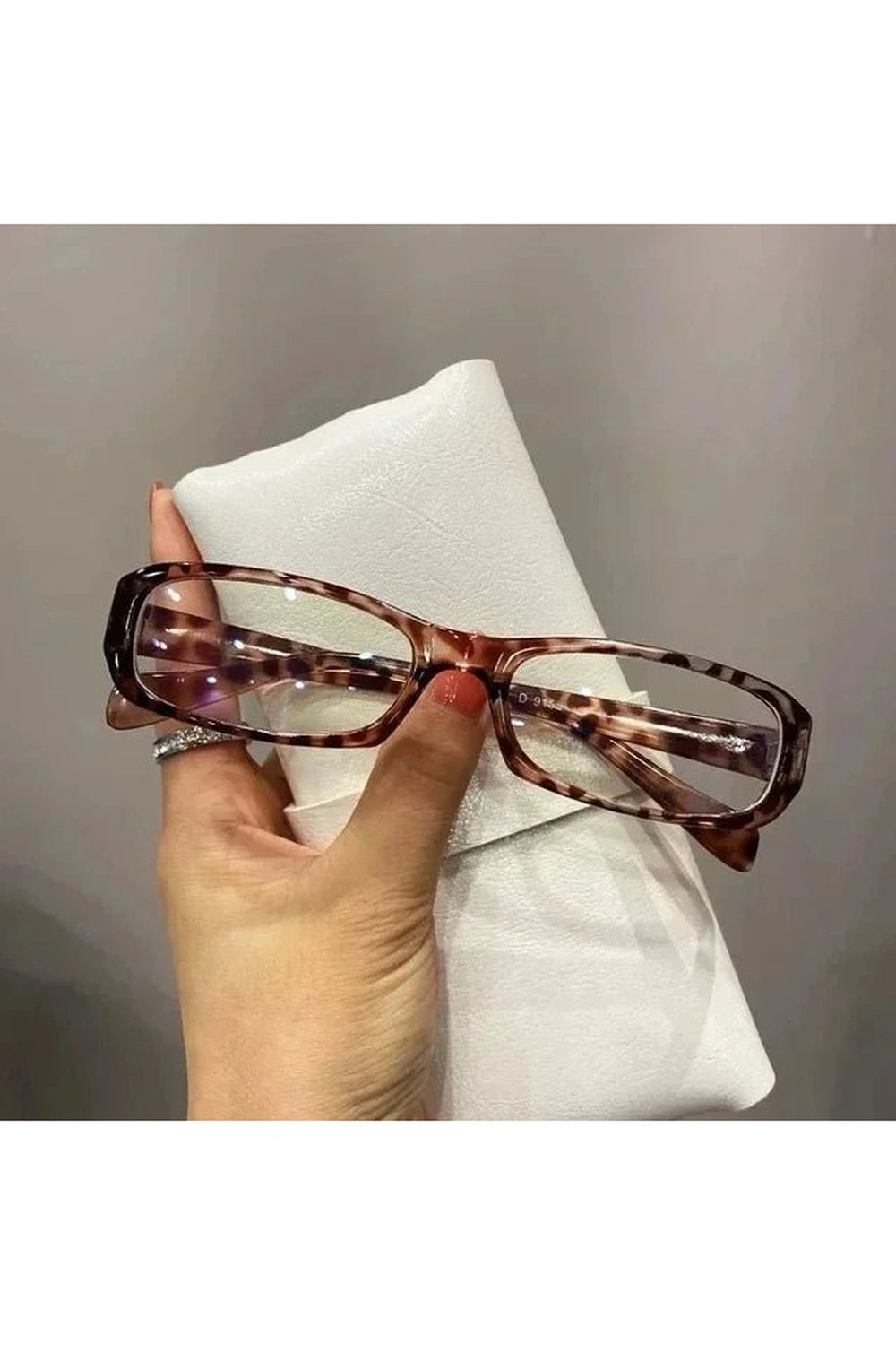 Retro Small Square Frame Glasses amber Shoptery