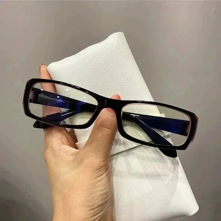 Retro Small Square Frame Glasses black Shoptery