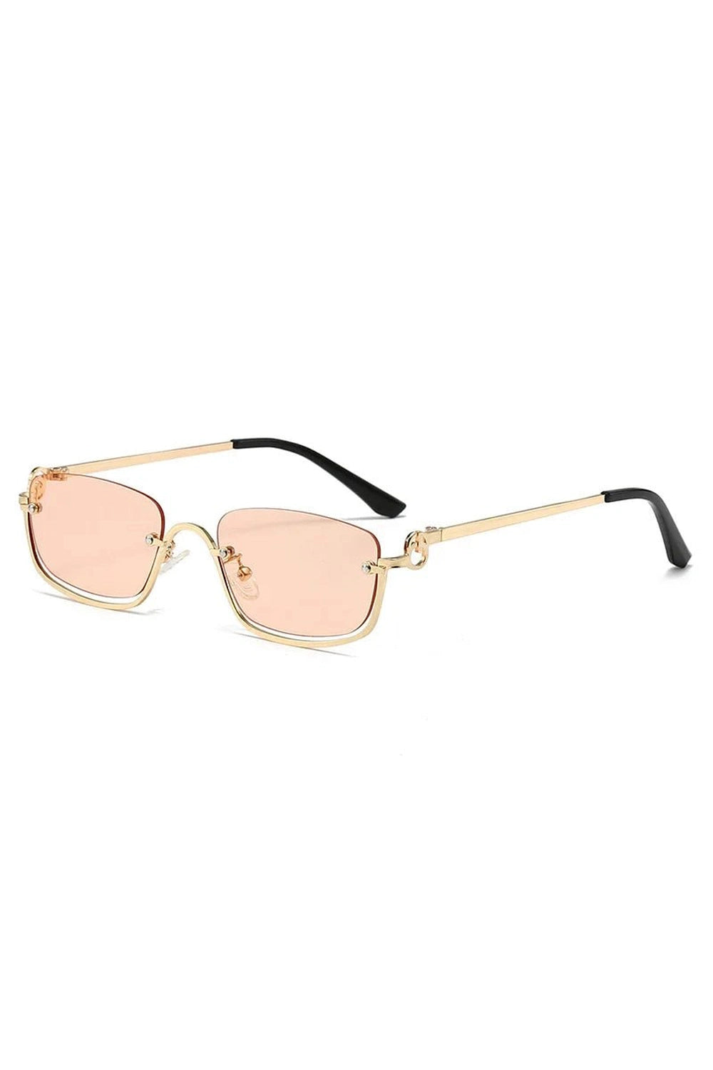 Retro Small Square Sunglasses Gold Pink As picture Shoptery