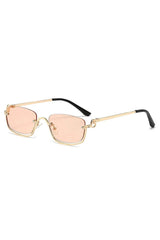 Retro Small Square Sunglasses Gold Pink As picture Shoptery