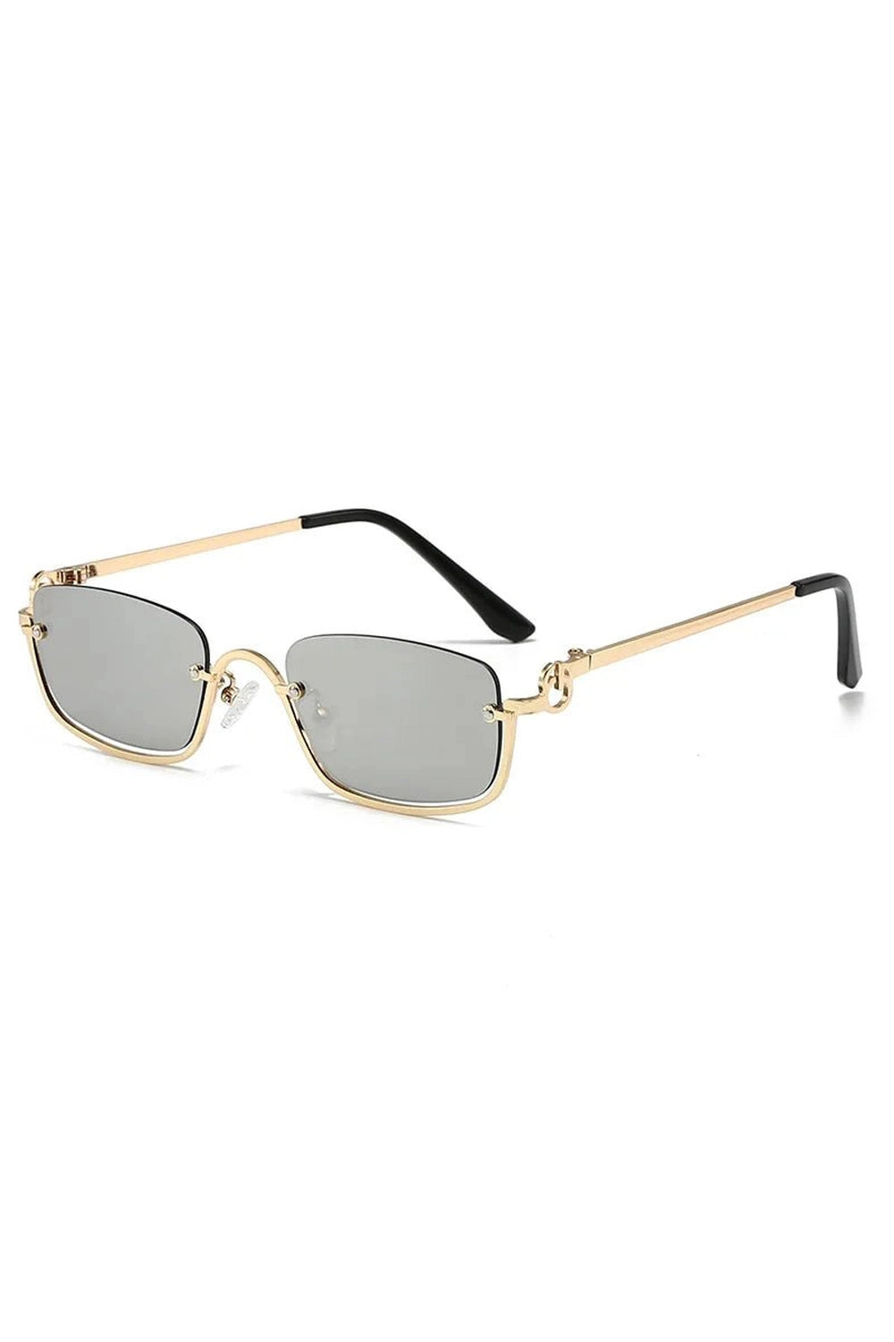 Retro Small Square Sunglasses Gold Silver As picture Shoptery