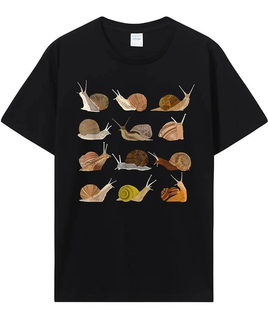 Snail Graphic Cotton T-Shirt -