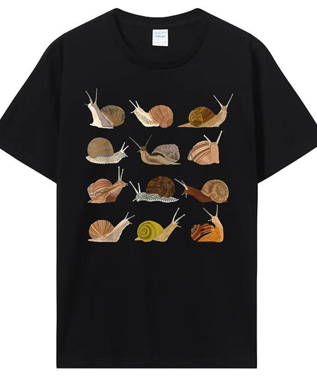 Snail Graphic Cotton T-Shirt -