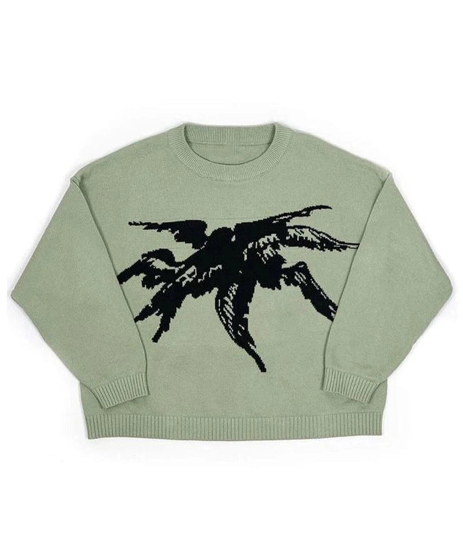 Soaring Raven Knit Sweater - Sweaters