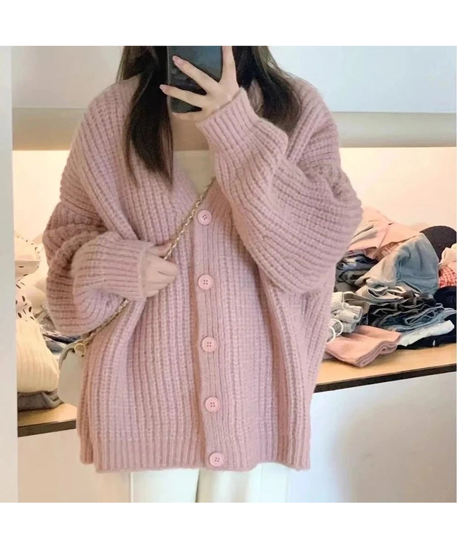 Soft Blush Chunky Cardigan - Cardigans