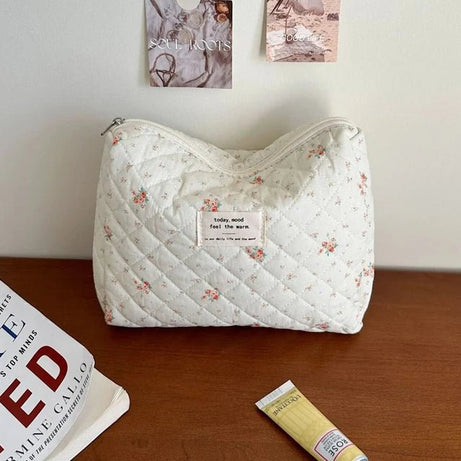 Soft Checkered Coquette Makeup Bag B a Shoptery