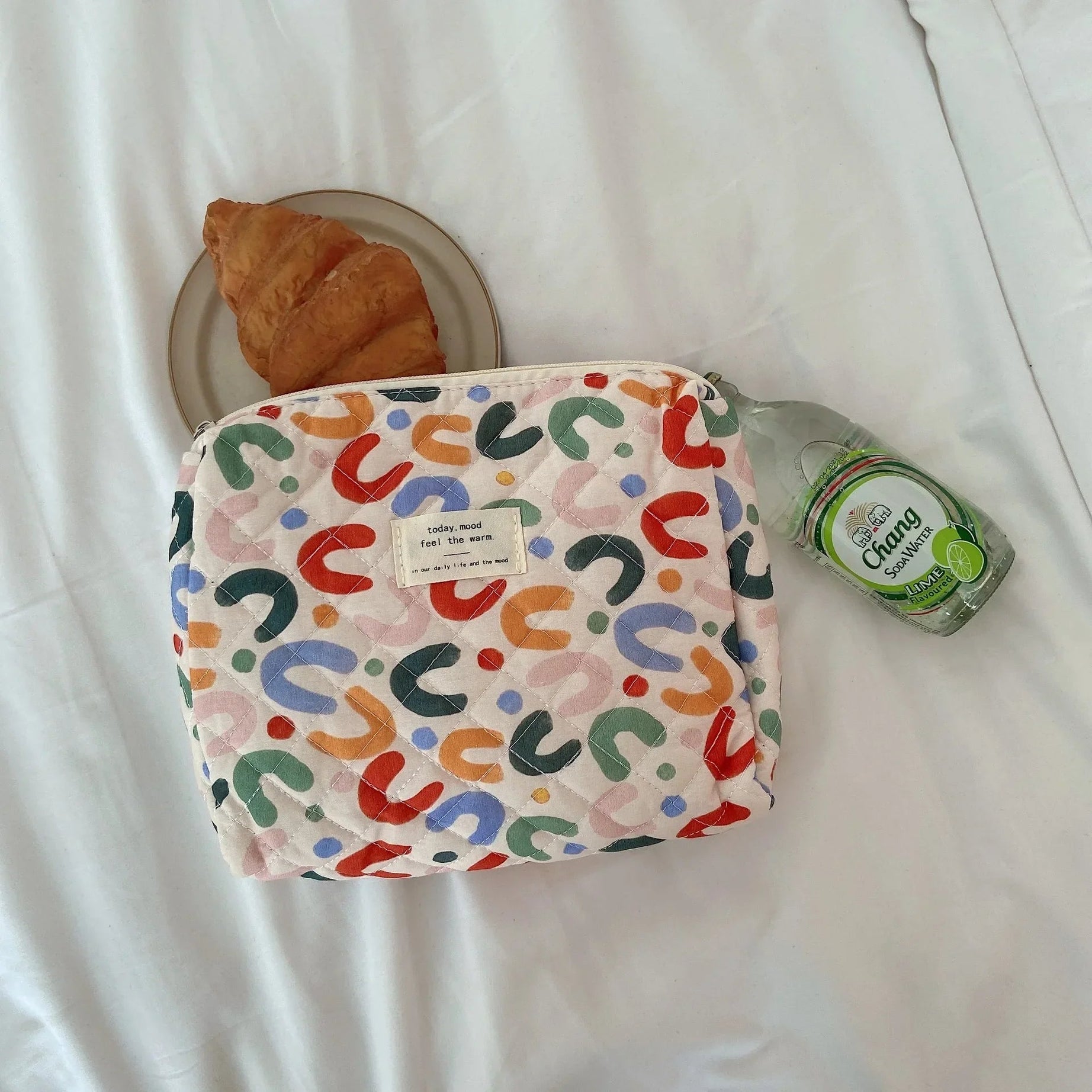 Soft Checkered Coquette Makeup Bag B UU Shoptery