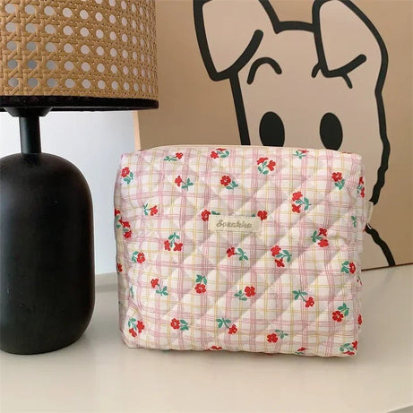 Soft Checkered Coquette Makeup Bag C redflower Shoptery