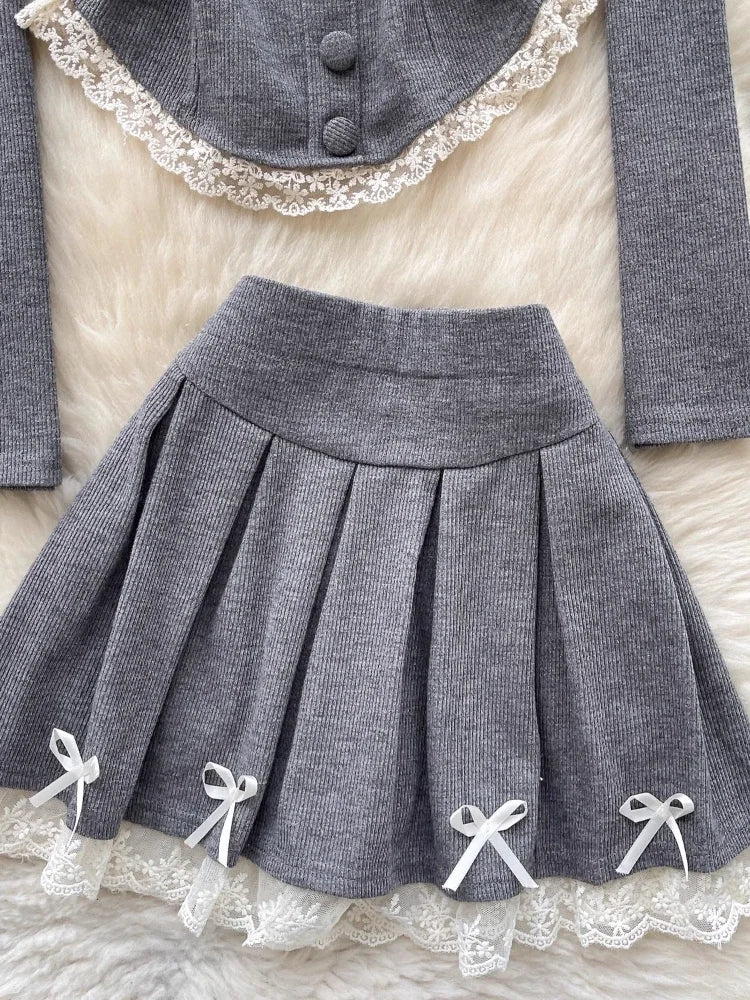 Coquette Long Sleeve Grey Outfit Shoptery