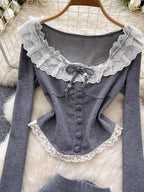 Coquette Long Sleeve Grey Outfit Shoptery