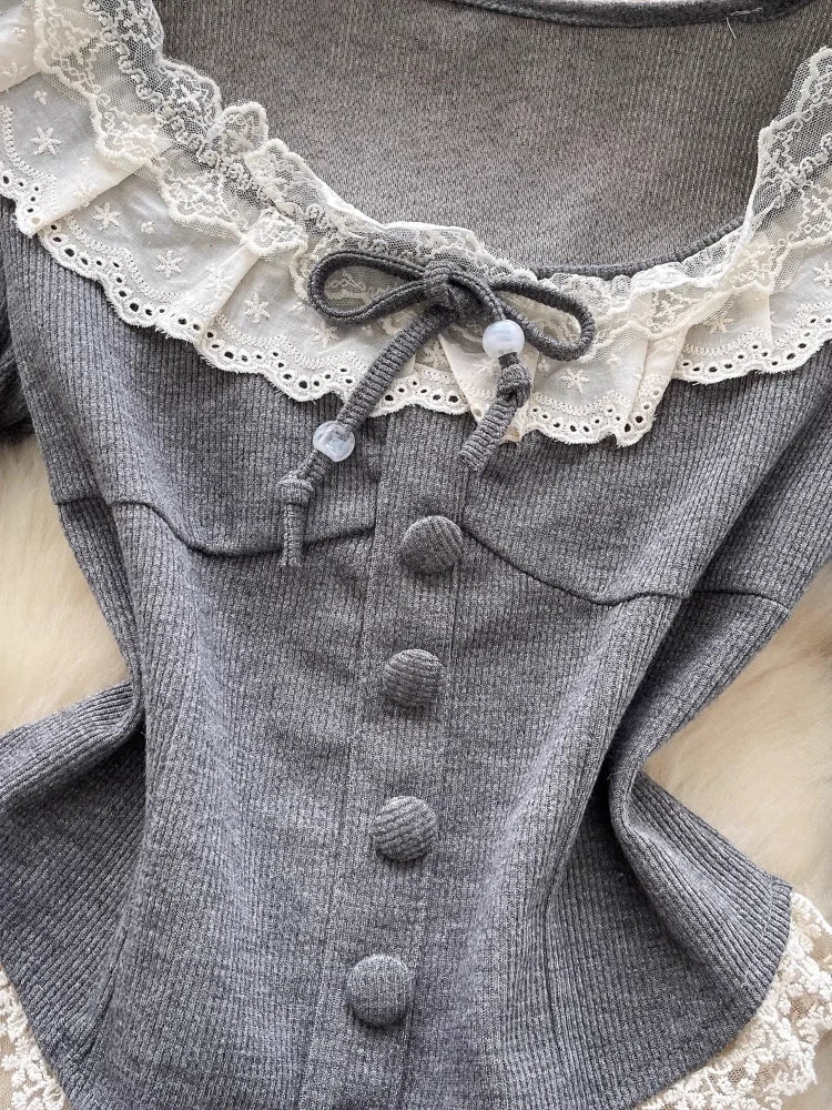 Coquette Long Sleeve Grey Outfit Shoptery