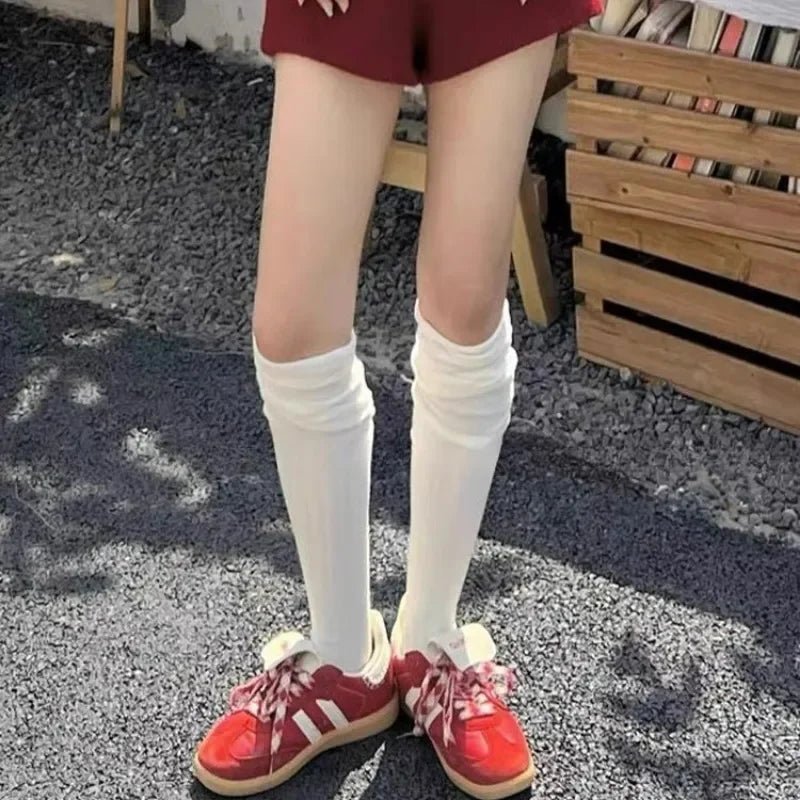 Kawaii Soft Ruched Over-the-Knee Socks Shoptery